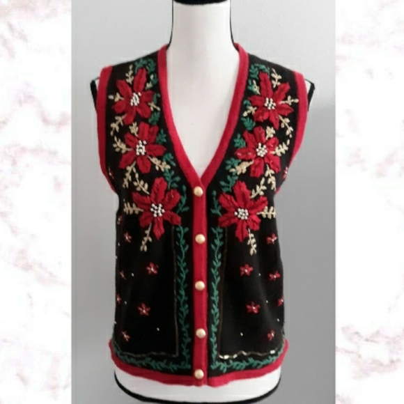 Kathie Lee Collection Sweaters - VTG Kathie Lee Beaded Holiday Sweater